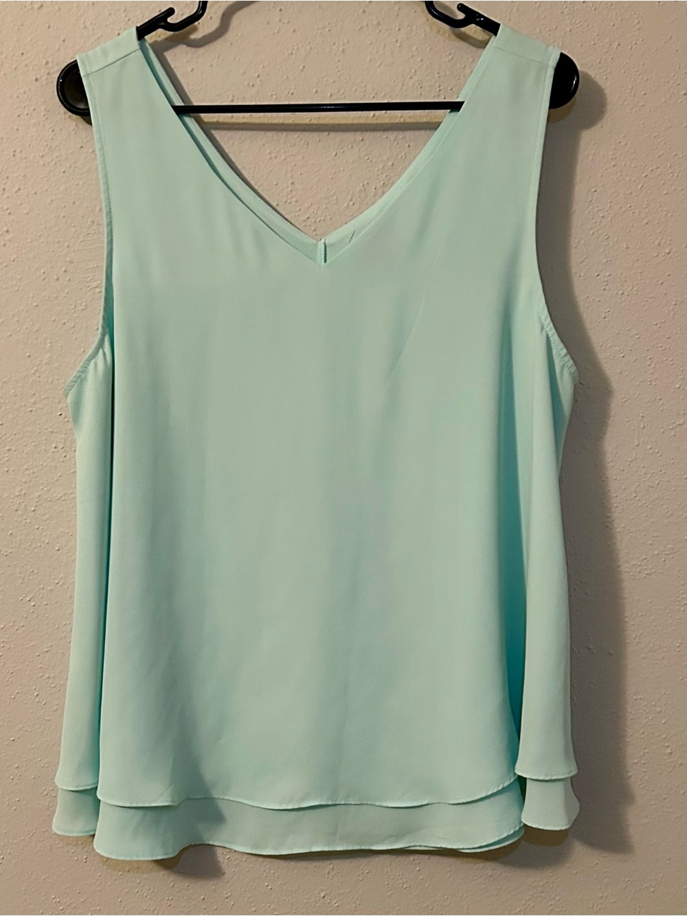 The Limited Mint Green Layered V-Neck Tank Top Blouse XL